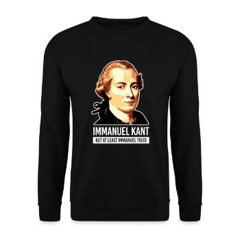 Immanuel Kant Tried philosopher lecturer - Unisex Sweatshirt - black - Front - Alina (178cm) & Michal (187cm)