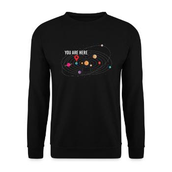 You Are Here Physicist Universe Astrophysics - Unisex Sweatshirt - black - Front - Alina (178cm) & Michal (187cm)