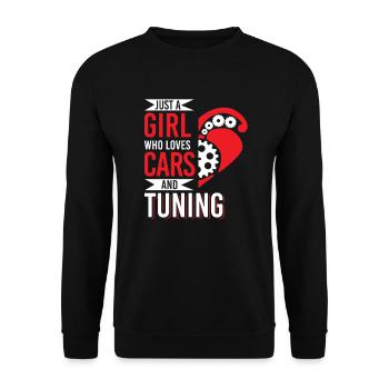 Girl Loves Cars Tuning Mechatronic Tuner - Unisex Sweatshirt - black - Front - Alina (178cm) & Michal (187cm)