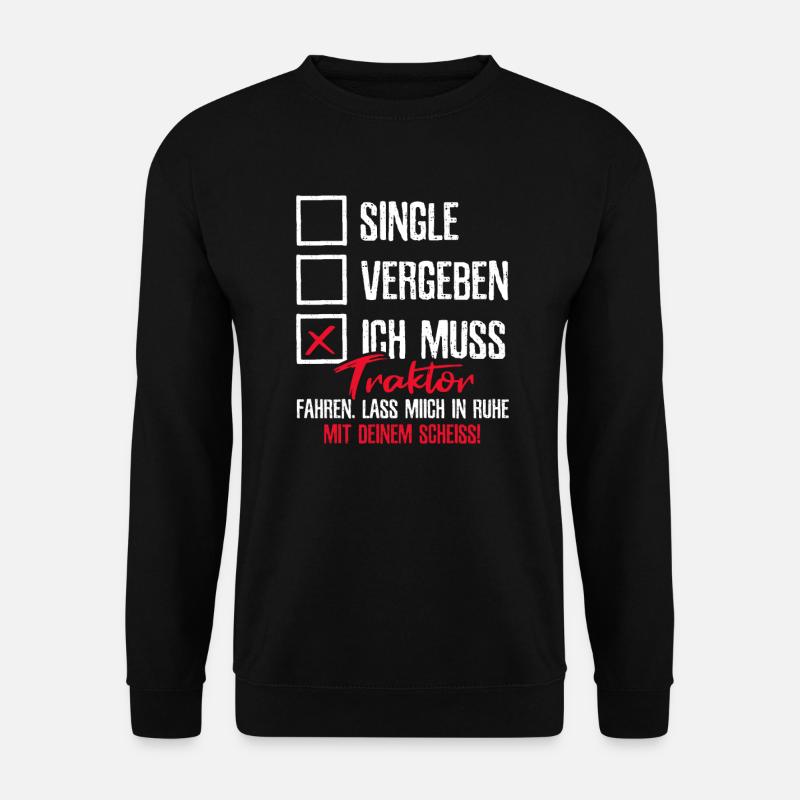 Single Traktor Bauer Farmer - Unisex Pullover - Schwarz