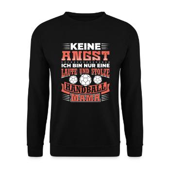 Stolze Handball Mama Handballer Handballspiel - Unisex Pullover - Schwarz - Vorne - Alina (178cm) & Michal (187cm)