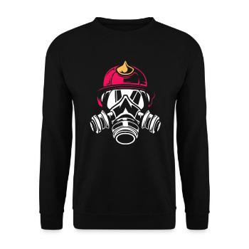 Feuerwehrfrau - Unisex Pullover - Schwarz - Vorne - Alina (178cm) & Michal (187cm)