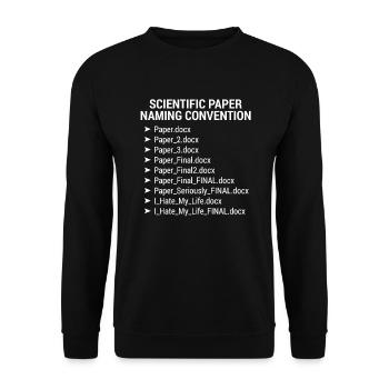 Scientific Paper Naming Convention Dateinamen - Unisex Pullover - Schwarz - Vorne - Alina (178cm) & Michal (187cm)