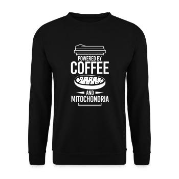 Powered Coffee Mitochondria biologist - Unisex Sweatshirt - black - Front - Alina (178cm) & Michal (187cm)