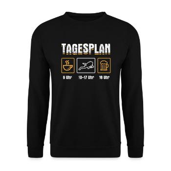 Tagesplan Kaffee Tauchen Bier Taucher Schnorchler - Unisex Pullover - Schwarz - Vorne - Alina (178cm) & Michal (187cm)