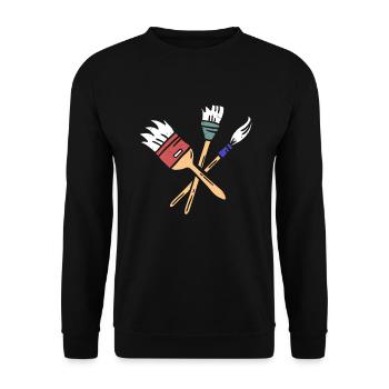 peintre - Sweat-shirt Unisexe - noir - Devant - Alina (178cm) & Michal (187cm)