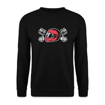 motorcycle - Unisex Sweatshirt - black - Front - Alina (178cm) & Michal (187cm)