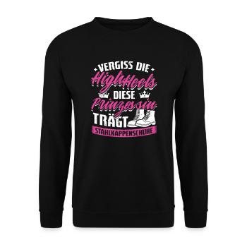 Vergiss High Heels Stahlkappenschuhe - Unisex Pullover - Schwarz - Vorne - Alina (178cm) & Michal (187cm)