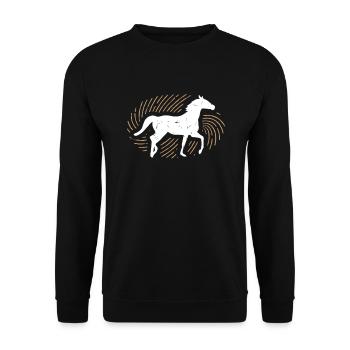 horse riding - Unisex Sweatshirt - black - Front - Alina (178cm) & Michal (187cm)