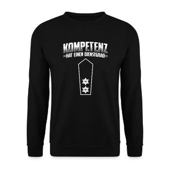 Kompetenz Hat Dienstgrad Polizei Polizist - Unisex Pullover - Schwarz - Vorne - Alina (178cm) & Michal (187cm)