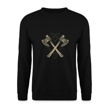Wikinger - Unisex Pullover - Schwarz - Vorne - Alina (178cm) & Michal (187cm)