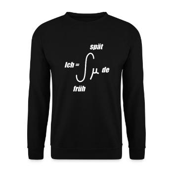 Müder Mathematiker Integral Mathematik Mathe - Unisex Pullover - Schwarz - Vorne - Alina (178cm) & Michal (187cm)