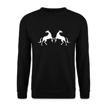 Les chevaux - Sweat-shirt Unisexe - noir - Devant - Alina (178cm) & Michal (187cm)