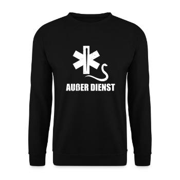 Außer Dienst Rettungsdienst Notarzt Rettungswagen - Unisex Pullover - Schwarz - Vorne - Alina (178cm) & Michal (187cm)