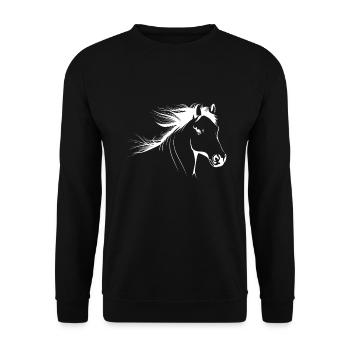 Les chevaux - Sweat-shirt Unisexe - noir - Devant - Alina (178cm) & Michal (187cm)