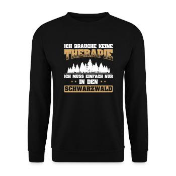 Keine Therapie Schwarzwald Freiburg Heimat Wald - Unisex Pullover - Schwarz - Vorne - Alina (178cm) & Michal (187cm)