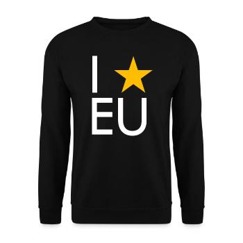 I love EU - Ich liebe Europa - Unisex Pullover - Schwarz - Vorne - Alina (178cm) & Michal (187cm)