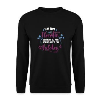 Floristin Nett Sonst Veilchen Florist Gärtnerin - Unisex Pullover - Schwarz - Vorne - Alina (178cm) & Michal (187cm)