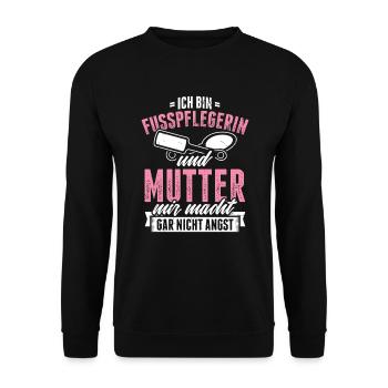 Fusspflegerin Und Mutter Fußpflege Fusspflege - Unisex Pullover - Schwarz - Vorne - Alina (178cm) & Michal (187cm)