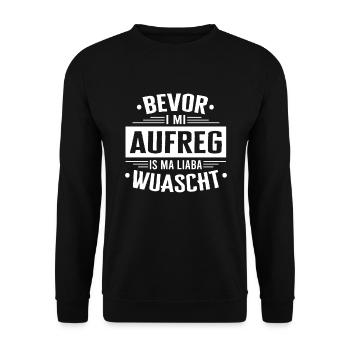 Bevor Aufreg Is Wuascht Österreich Österreicher - Unisex Pullover - Schwarz - Vorne - Alina (178cm) & Michal (187cm)