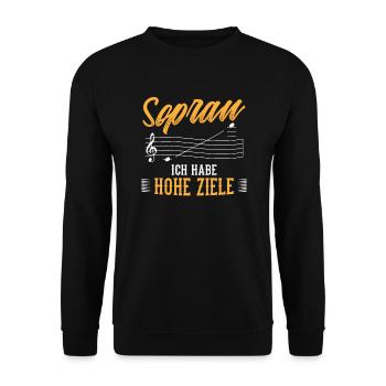 Sopran Hohe Ziele Sänger Musiker Kirchenmusiker - Unisex Pullover - Schwarz - Vorne - Alina (178cm) & Michal (187cm)