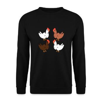 Chicken - Unisex Sweatshirt - black - Front - Alina (178cm) & Michal (187cm)