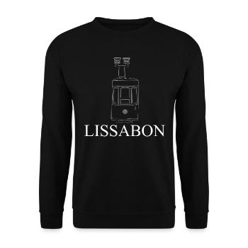 Ich liebe Lissabon - Line-Art Portugal - Unisex Pullover - Schwarz - Vorne - Alina (178cm) & Michal (187cm)
