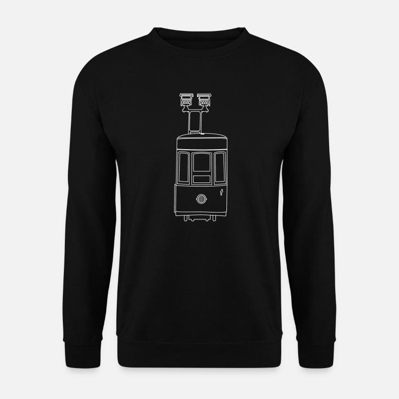 Line Art Tram (Lisbon) - Unisex Sweatshirt - black
