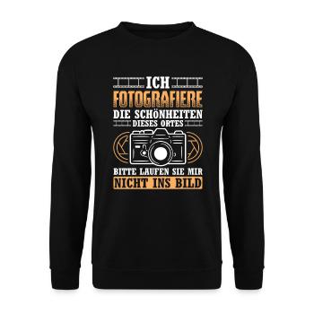 Fotografiere Schönheiten Fotograf Kamera - Unisex Pullover - Schwarz - Vorne - Alina (178cm) & Michal (187cm)