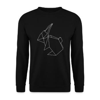 Origami Hase - Unisex Pullover - Schwarz - Vorne - Alina (178cm) & Michal (187cm)