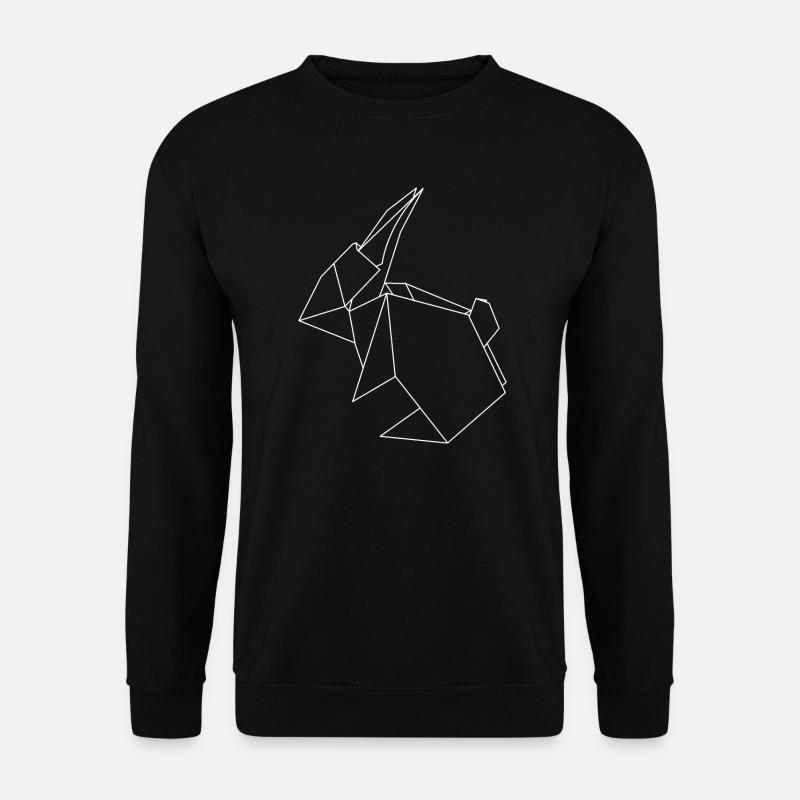 Lapin en origami - Sweat-shirt Unisexe - noir