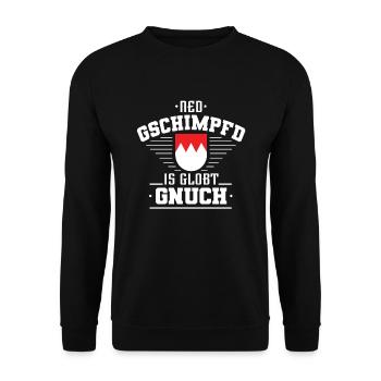 Ned Gschimpft Globt Franken Bayern Fränkisch - Unisex Pullover - Schwarz - Vorne - Alina (178cm) & Michal (187cm)