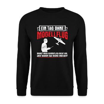 Tag Ohne Modellflug Modellfliegen Modellflieger - Unisex Pullover - Schwarz - Vorne - Alina (178cm) & Michal (187cm)