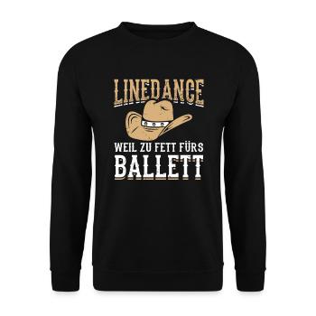 Linedance Zu Fett Line Dance Western Country - Unisex Pullover - Schwarz - Vorne - Alina (178cm) & Michal (187cm)