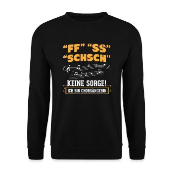 Ne vous inquiétez pas choriste orchestre chorale - Sweat-shirt Unisexe - noir - Devant - Alina (178cm) & Michal (187cm)