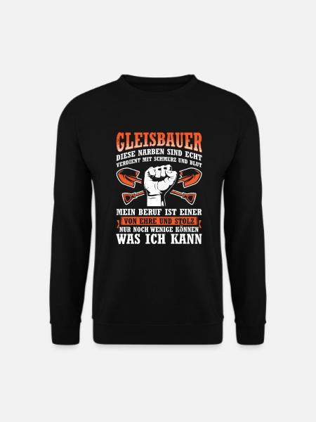 Gleisbauer Ehre Und Stolz Gleisbau Bauarbeiter - Unisex Pullover - Schwarz