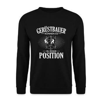 Gerüstbauer Jede Position Gerüster Gerüstbau - Unisex Pullover - Schwarz - Vorne - Alina (178cm) & Michal (187cm)