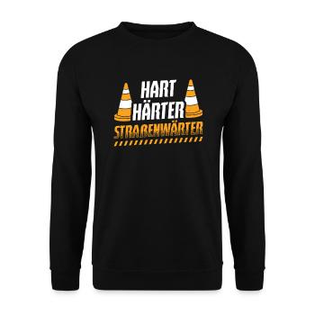 Hart Härter Straßenwärter Straßenbau - Unisex Pullover - Schwarz - Vorne - Alina (178cm) & Michal (187cm)