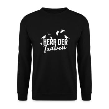 Herr Der Tauben Brieftaube Taubenzüchter - Unisex Pullover - Schwarz - Vorne - Alina (178cm) & Michal (187cm)
