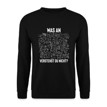 Was Verstehst Du Nicht Ingenieur Maschinenbau - Unisex Pullover - Schwarz - Vorne - Alina (178cm) & Michal (187cm)