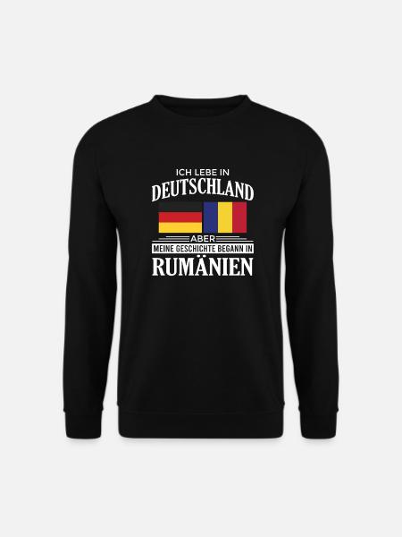 Geschichte Begann In Rumänien Heimat Rumäne - Unisex Pullover - Schwarz
