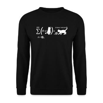 String Theorie Schrödingers Katze Physiker Student - Unisex Pullover - Schwarz - Vorne - Alina (178cm) & Michal (187cm)