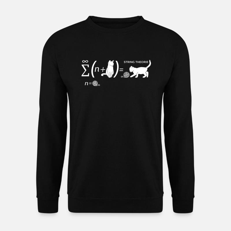 Théorie des cordes Etudiant physicien du chat de Schrödinger - Sweat-shirt Unisexe - noir