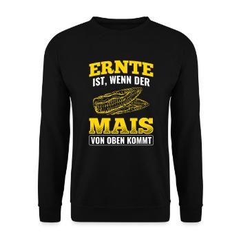 Mais Landwirtschaft Bauer - Unisex Pullover - Schwarz - Vorne - Alina (178cm) & Michal (187cm)