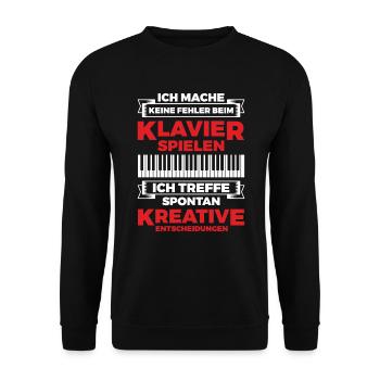 Pianist Piano Klavier - Unisex Pullover - Schwarz - Vorne - Alina (178cm) & Michal (187cm)