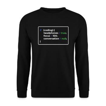 Programmer programming - Unisex Sweatshirt - black - Front - Alina (178cm) & Michal (187cm)