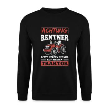 Traktor Landwirtschaft - Unisex Pullover - Schwarz - Vorne - Alina (178cm) & Michal (187cm)