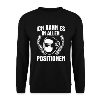 Schweißen Schweißer Schweissen - Unisex Pullover - Schwarz - Vorne - Alina (178cm) & Michal (187cm)