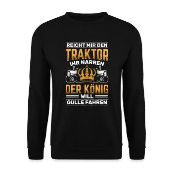 Traktor Landwirtschaft Bauer - Unisex Pullover - Schwarz - Vorne - Alina (178cm) & Michal (187cm)