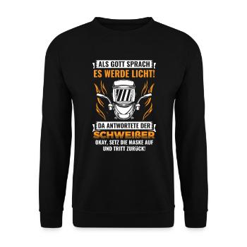 Schweißer Schweissen - Unisex Pullover - Schwarz - Vorne - Alina (178cm) & Michal (187cm)